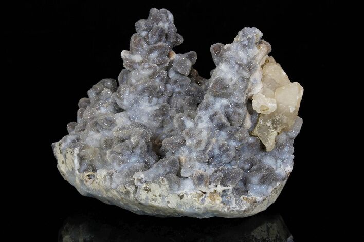 Sparkly Druzy Quartz Encrusted Calcite Crystals - India #176839